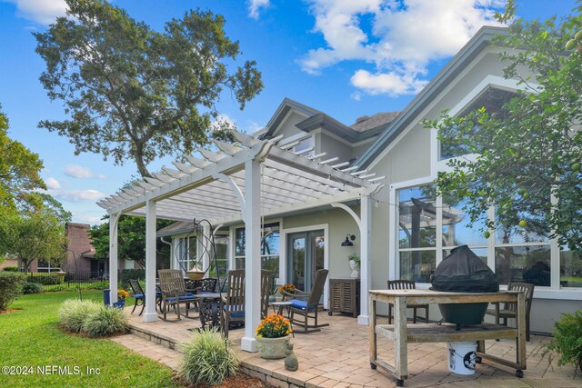 view of patio / terrace with a pergola