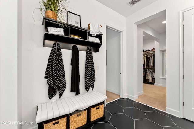 mudroom featuring carpet