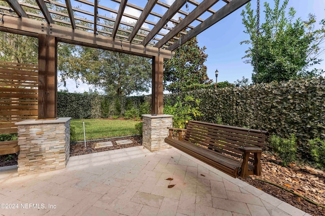 view of patio / terrace with a pergola