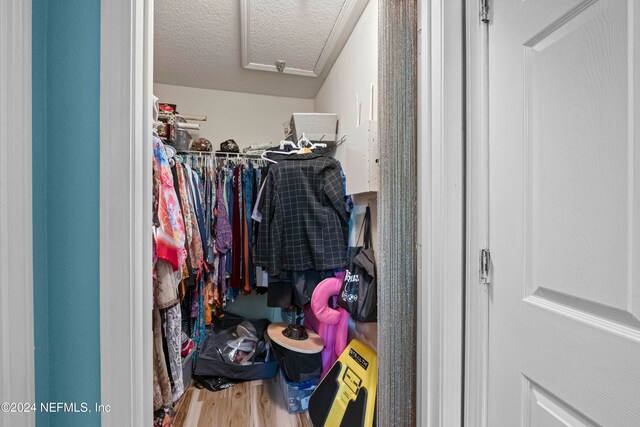 spacious closet featuring hardwood / wood-style floors