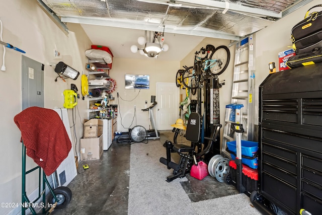 garage featuring electric panel