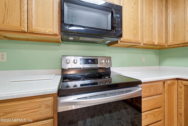 kitchen featuring stainless steel electric range oven