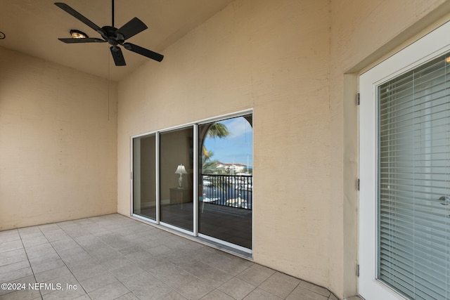 view of patio / terrace featuring ceiling fan