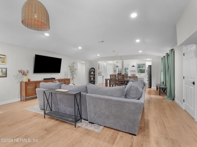 living room featuring light wood-type flooring