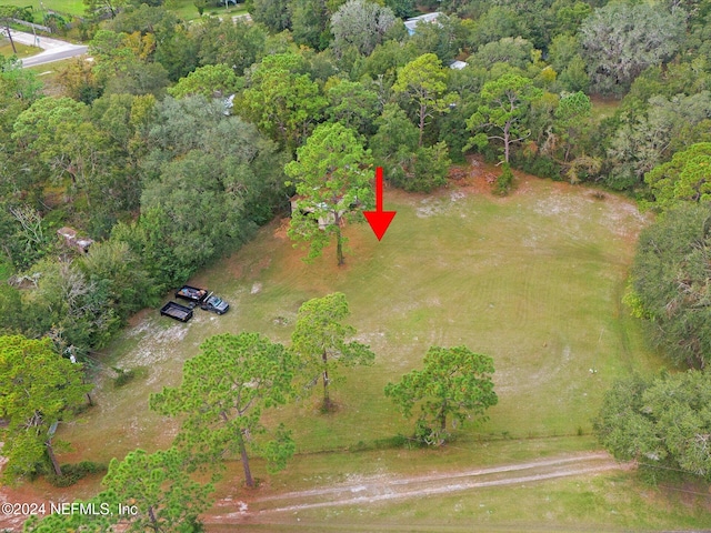 birds eye view of property featuring a rural view