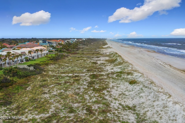 property view of water featuring a beach view