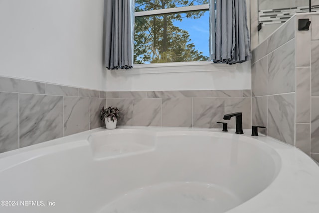 bathroom with a washtub