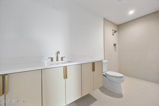 bathroom with toilet and vanity