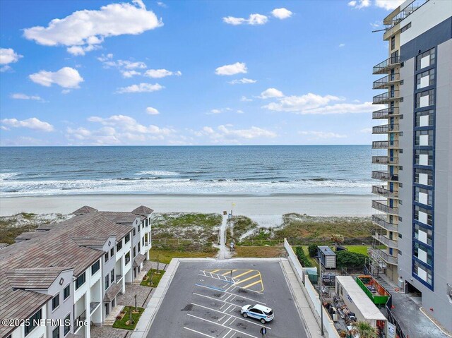 view of water feature with a view of the beach