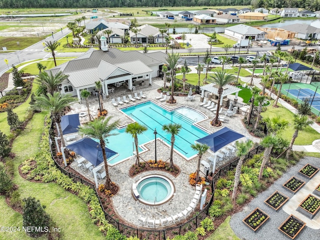 246 Lone Cypress Way, Saint Augustine, FL 32092 - aerial view of residential area featuring a pool