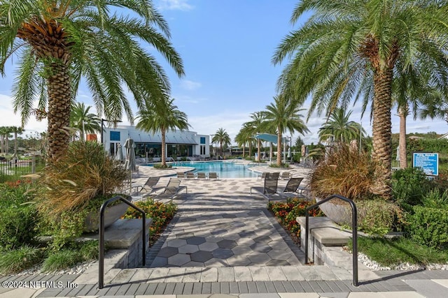 view of pool with a patio