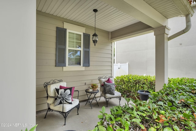 view of patio featuring covered porch