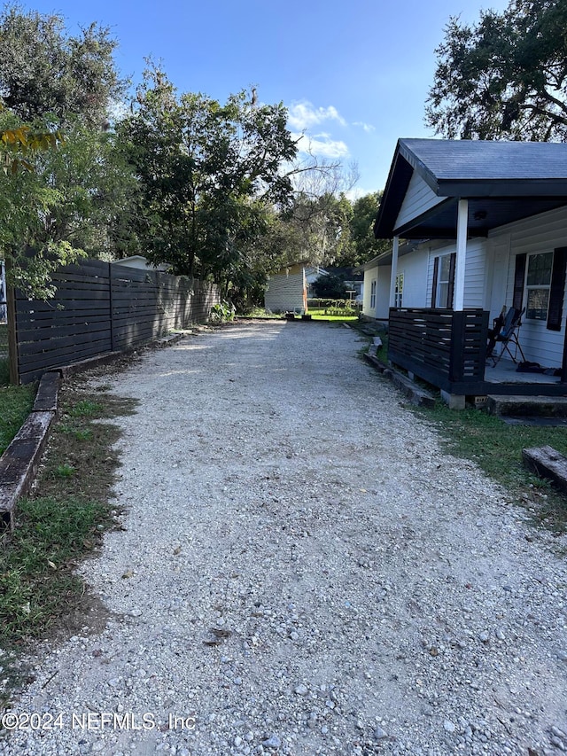 view of yard with a porch