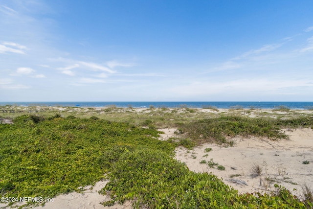 property view of water featuring a beach view