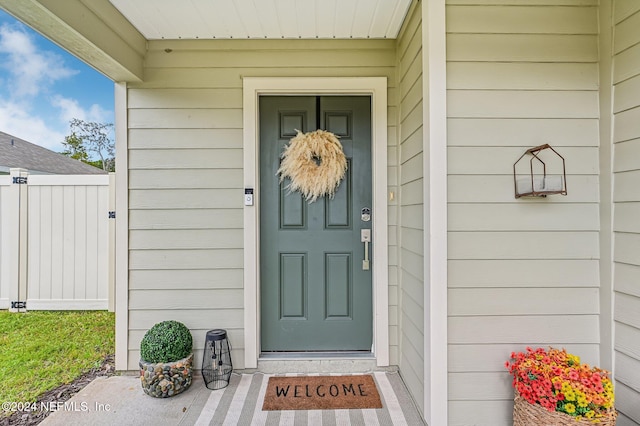 view of doorway to property