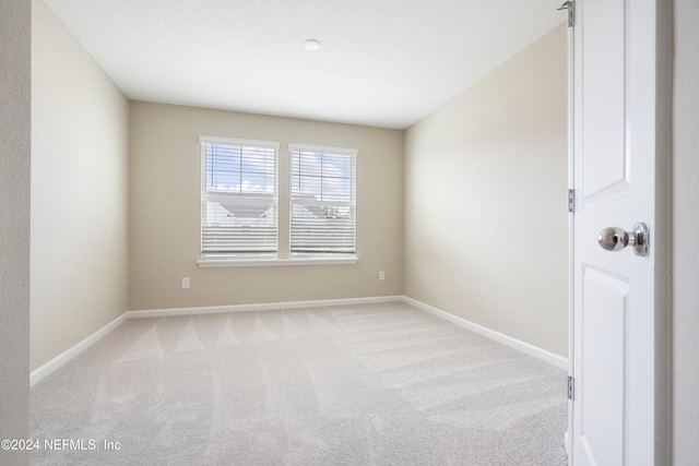 spare room featuring light colored carpet