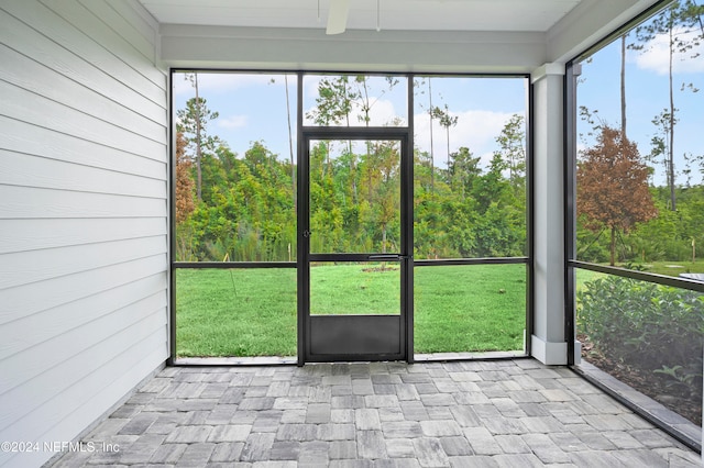 view of unfurnished sunroom