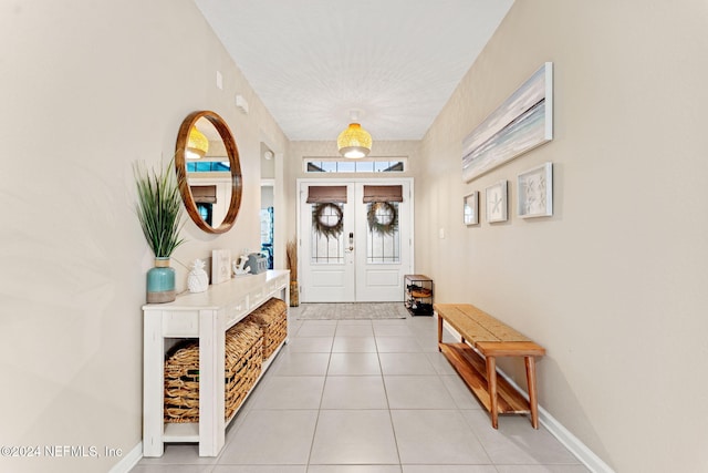 view of tiled foyer