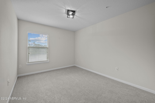 spare room with a textured ceiling and carpet floors