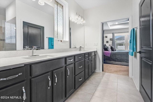 bathroom featuring vanity and tile patterned floors