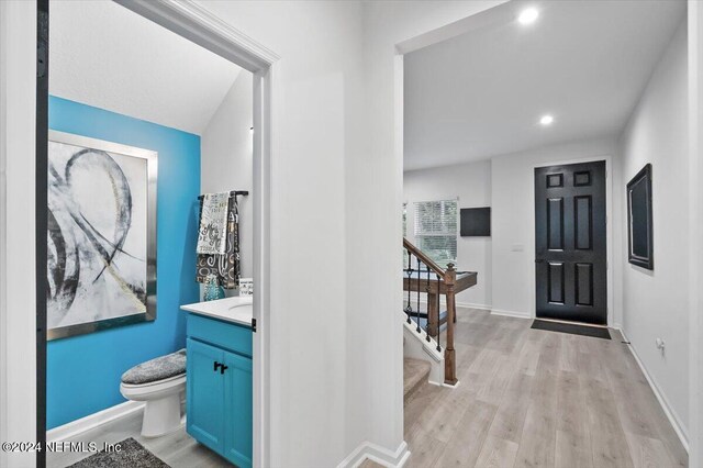 entrance foyer featuring light hardwood / wood-style flooring