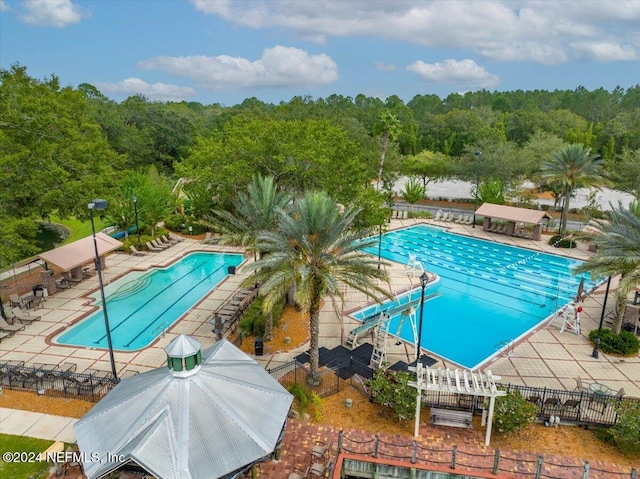 view of pool featuring a patio area