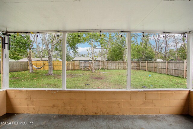 view of unfurnished sunroom