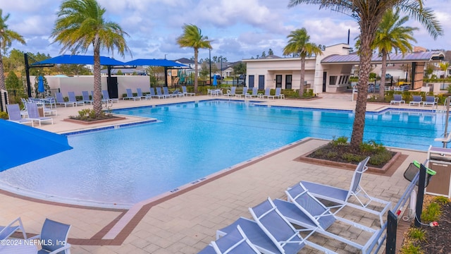 view of pool featuring a patio area