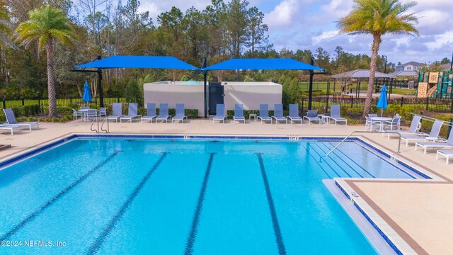 view of pool with a patio