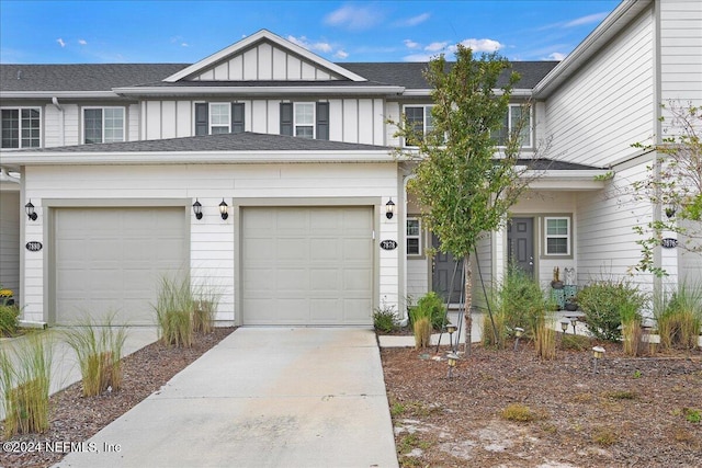 view of front of home with a garage