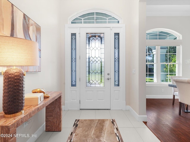 entrance foyer featuring light hardwood / wood-style flooring