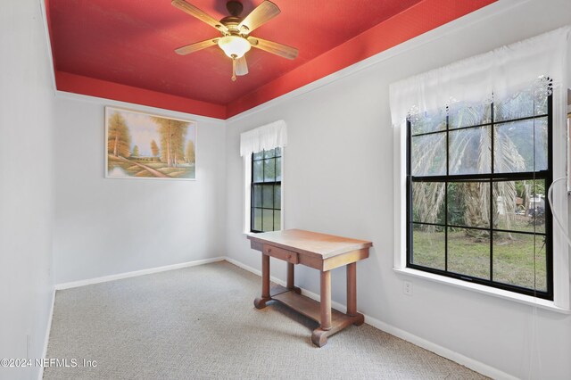 7816 Whispering Pines Ln, Glen St Mary, FL 32040 - unfurnished room featuring carpet floors, ceiling fan, and baseboards
