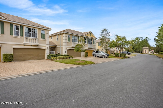 exterior space featuring a garage