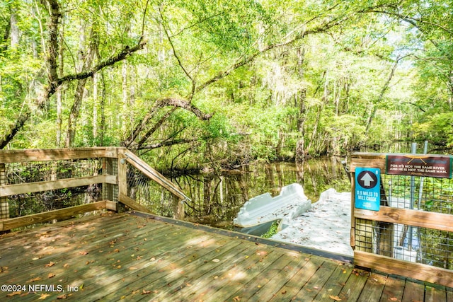 dock area with a wooden deck