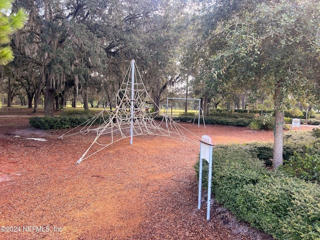 view of yard with a playground