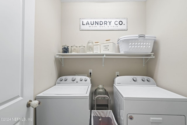 laundry area featuring washer and dryer