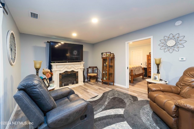 living room featuring hardwood / wood-style floors