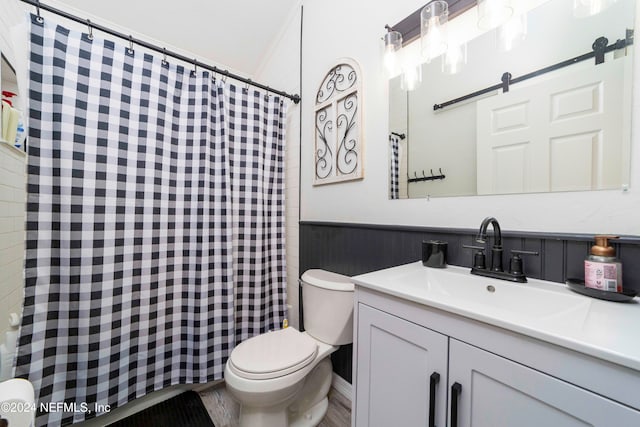 bathroom featuring toilet and vanity