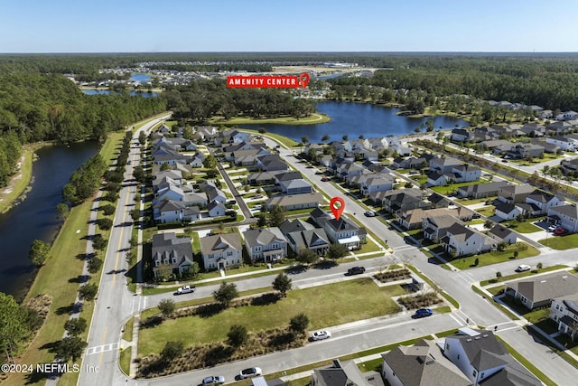 51 Topiary Ave, Saint Augustine, FL 32092 - aerial view of property's location featuring a large body of water, nearby suburban area, and a heavily wooded area