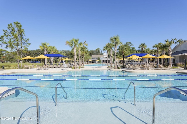 view of pool with a patio