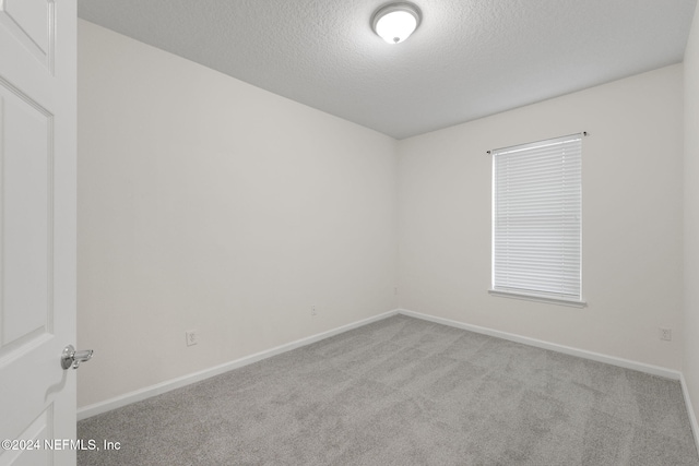 carpeted spare room featuring a textured ceiling