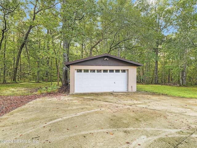 view of garage