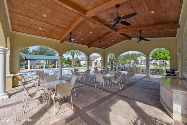 view of patio / terrace with a community pool