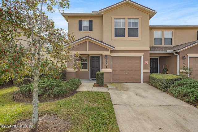 front facade with a garage