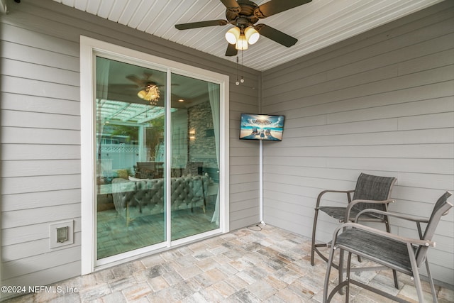 view of patio / terrace with ceiling fan