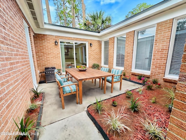 view of patio featuring grilling area