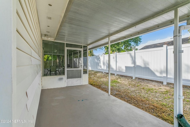 view of unfurnished sunroom