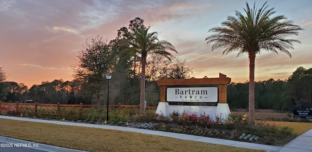 view of community sign