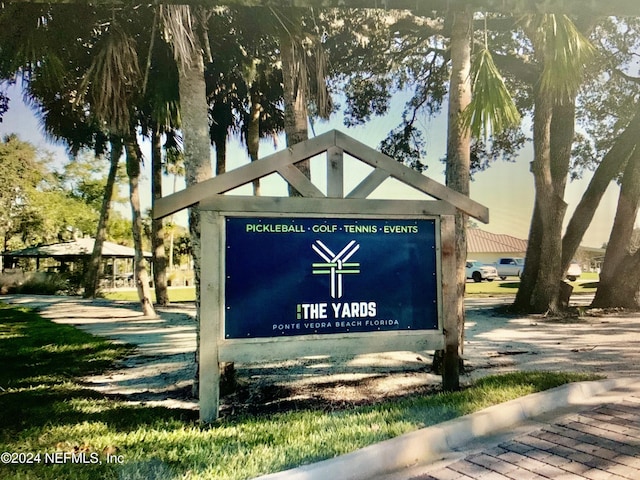 view of community sign