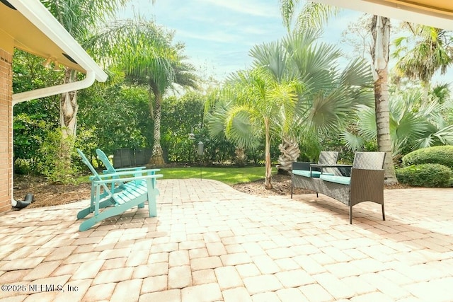 view of patio featuring an outdoor living space